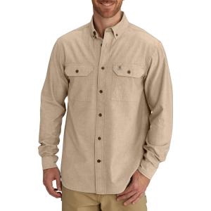 Dark Tan Chambray Carhartt S202 Front View