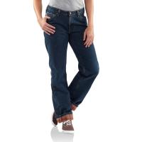 Carhartt WB022 - Women's Flannel Lined Straight Leg Relaxed Fit Jean