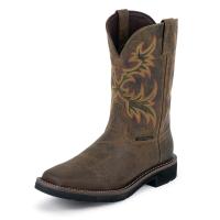 Justin WK4690 - Stampede Rugged Tan Square Toe Wellington