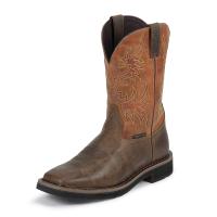 Justin WK4812 - Stampede American Orange Square Toe Wellington