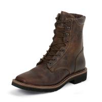Justin WK682 - Stampede Rugged Tan Square Toe Lace-Up