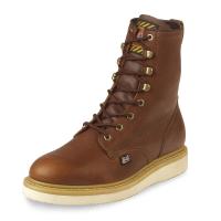 Justin WK908 - Tan Premium Round Toe Wedge Heel Boot