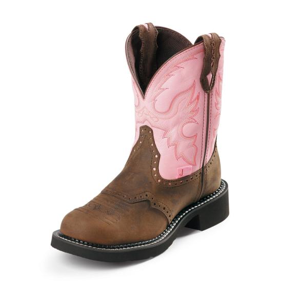Pink Cowhide Justin WKL9981 Left View