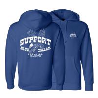 Troll Co. TR1233 - Support Blue Collar Vintage Eagle Hoodie