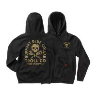 Troll Co. TR1310 - Support Blue Collar Crossed Hoodie