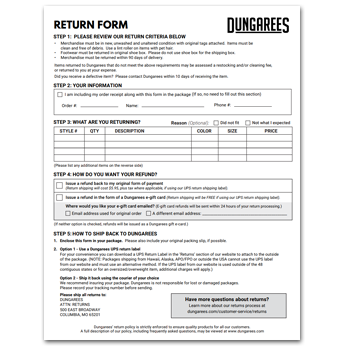 Return Form Example