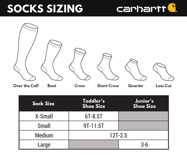 Carhartt SC1034J - Boy's Heavyweight Crew Sock 4-Pack | Dungarees