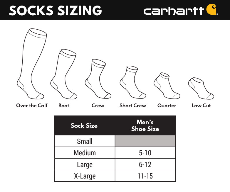 CARHARTT A62-3 GRY-LG Socks,Men's,9 to 12,Crew,PK3 
