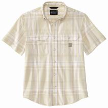 Chalk Loose Fit Midweight Short-Sleeve Plaid Shirt