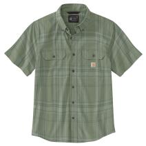 Sage Loose Fit Midweight Short-Sleeve Plaid Shirt
