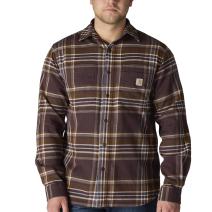 Dark Sepia Rugged Flex™ Relaxed Fit Midweight Flannel Long-Sleeve Plaid Shirt