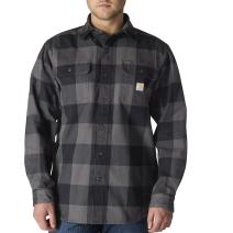 Gravel Loose Fit Heavyweight Flannel Long-Sleeve Plaid Shirt